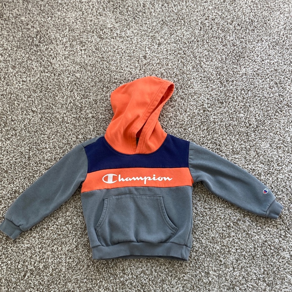 Champion Kids' Orange and Dark Olive color Hoodie
